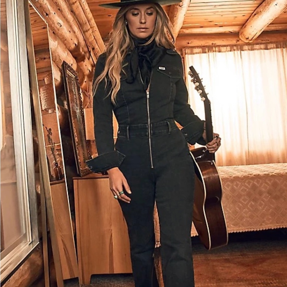 Wrangle X Lainey Wilson Black Denim Catsuit - Jumpsuit